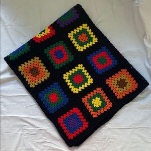Hand Crocheted Rainbow Throw